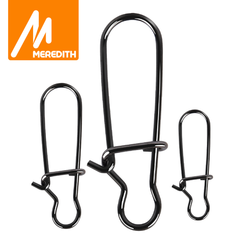 MEREDITH 50pcs Stainless Steel Hook Fast Clip Lock Snap Swivel Solid Rings Safety Snaps Fishing Hook Connector ► Photo 1/6