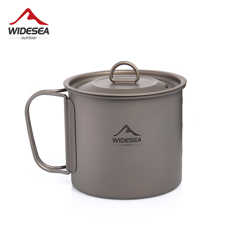 Widesea Camping Mug Titanium Cup Tourist Picnic Tableware Utensils Equipment Outdoor Cookware Hiking Kitchen Travel Cooking Set ► Photo 1/6