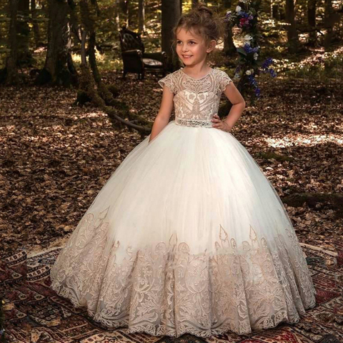 2022 Formal Bridesmaid Dress Kids Clothes For Girls Children Retro Lace Princess Dress Girl Party And Wedding Dress Elegant ► Photo 1/6