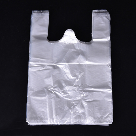 100pcs Transparent Plastic Bags Shopping Bag Supermarket Bags With Handle Food Packaging ► Photo 1/6