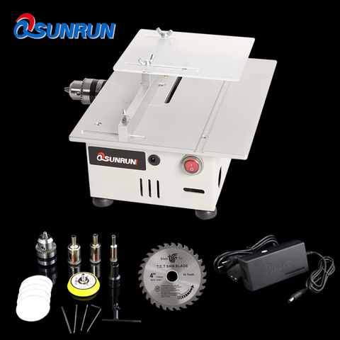 Multifunctional Mini Table Saw Handmade Woodworking Bench Lathe Electric Polisher Grinder DIY Model Cutting Saw B12 Drill Chuck ► Photo 1/6