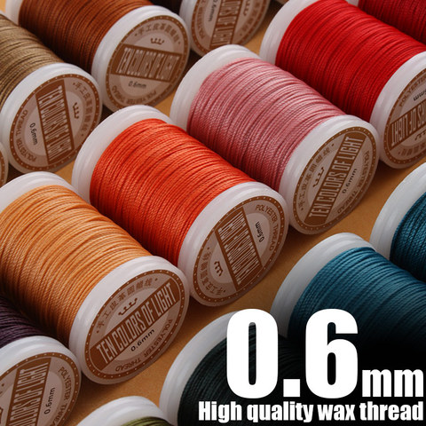 New 0.6mm Round Waxed Thread for Leather Craft Sewing Polyester Cord Wax Coated Strings Braided Wallet Saddle DIY Accessories ► Photo 1/6