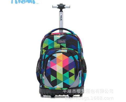 18 inch School Rolling backpack Wheeled backpack for girls kids School backpack wheels Travel Trolley backpacks bag teenagers ► Photo 1/6