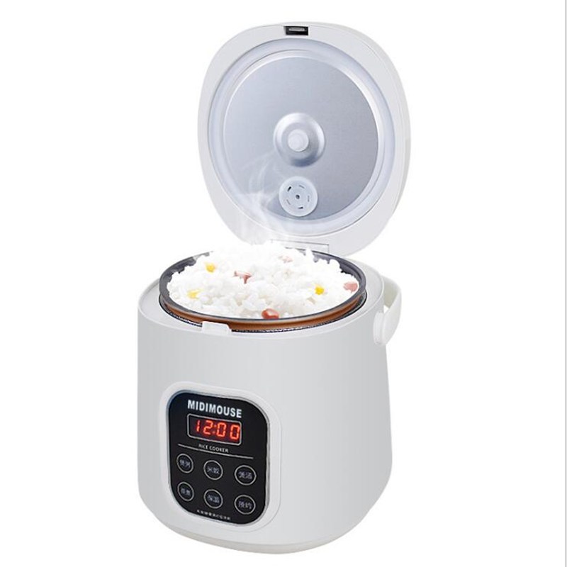 DMWD Electric Mini Rice Cooker Car Use Household Eggs Food Steamer Soup  Porridge Cooking Machine Heating Lunch Box 1.6L 12V 24V