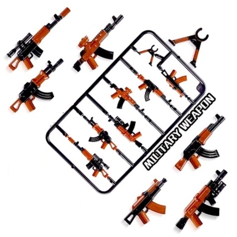 AK47 Block plastic weapon machine gun playmobil military weapons city figures parts Bricks building Block original Mini toys ► Photo 1/1