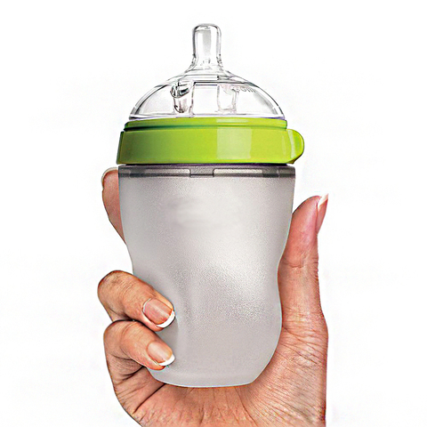 Silicone Baby Bottle baby milk silicone feeding bottle kids Drink water bottle children mamadeira nipple bottle ► Photo 1/5