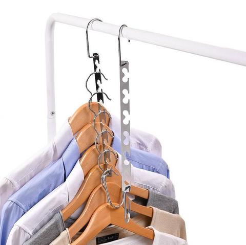 6 Pack Metal Wonder Closet Hanger Organizer Hook Space Saving Clothes Rack New