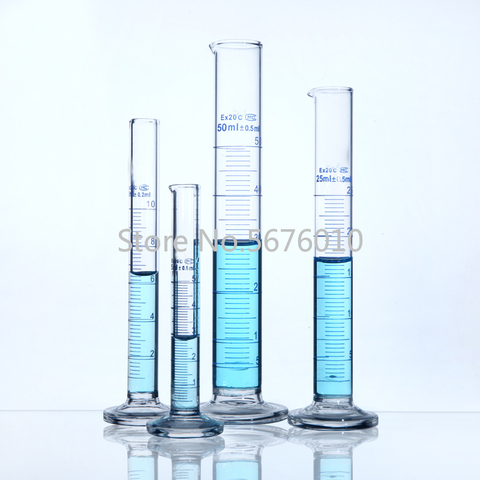 6pcs/Set Precise Graduated Glass Measuring Cylinder Chemistry Graduated Cylinder Laboratory Equipment ► Photo 1/6