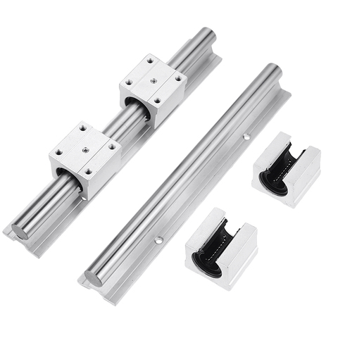 2PCS SBR12 SBR16 SBR20  Linear Guide Rail Length 300 1000 1500 mm with 4PCS SBR12UU SBR16UU  SBR20UU Linear Bearing Block CNC ► Photo 1/4