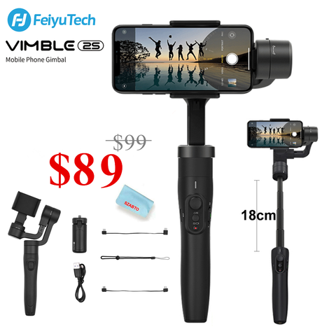 Feiyu Vimble 2S 3-Axis Handheld Gimbal Stabilizer for iPhone 11 Pro Xs Max XR X Smartphone Samsung Galaxy Note10/10+ S10 S9 ► Photo 1/6
