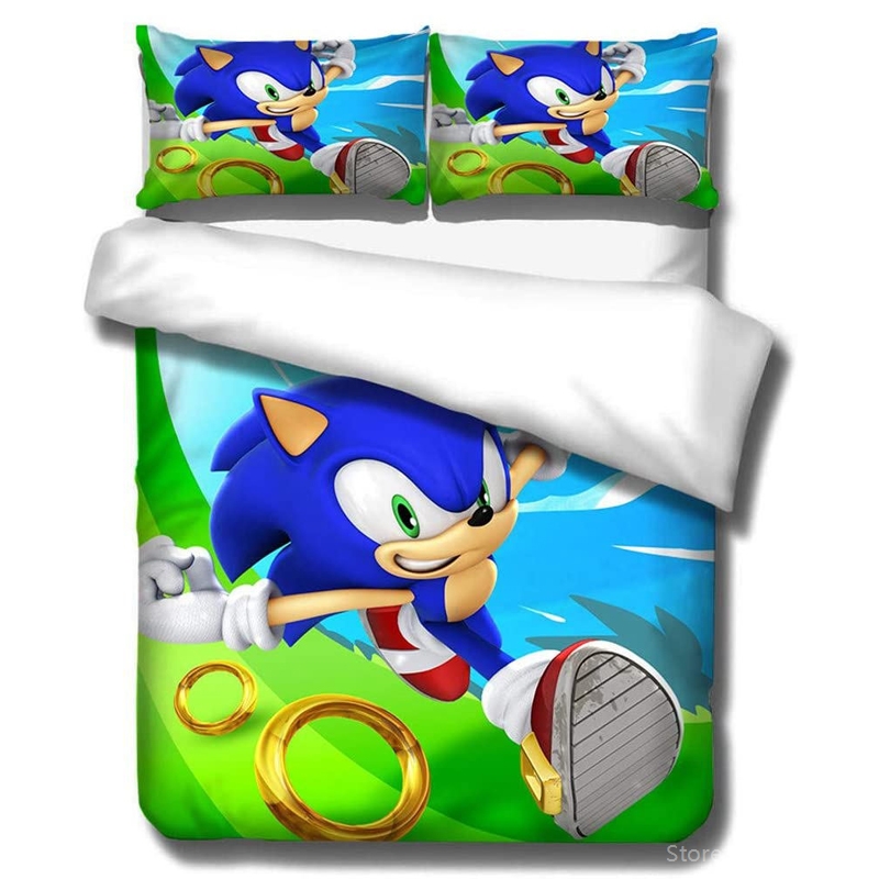 3d Sonic The Hedgehog Kids Bedding Set, Sonic The Hedgehog Twin Bed Sheets