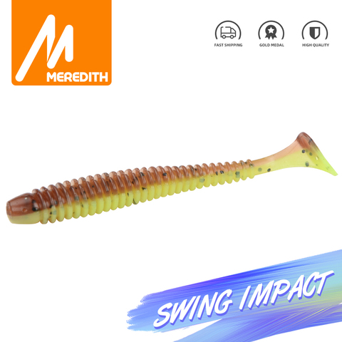 MEREDITH 55mm 65mm 75mm Swing Impact Soft Rubber Bait Fishing Lures Jig Wobbler Soft Worm Carp Fishing Baits Artificial Silicone ► Photo 1/6