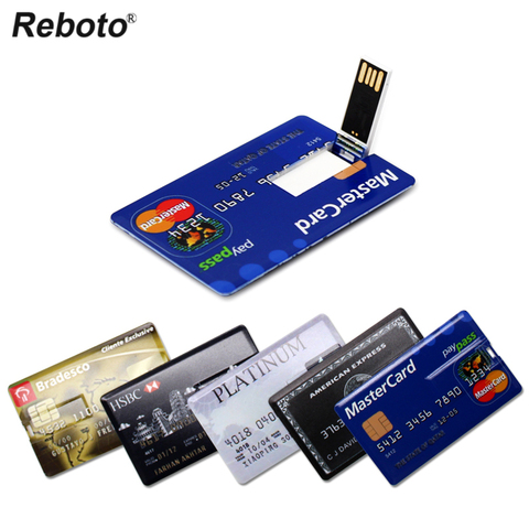 USB Flash Drive High Speed Bank Credit Card USB Flash Pen Drive 4GB 8GB 16GB Pendrive 32GB 64GB USB флэшка Memory Disk USB Stick ► Photo 1/6