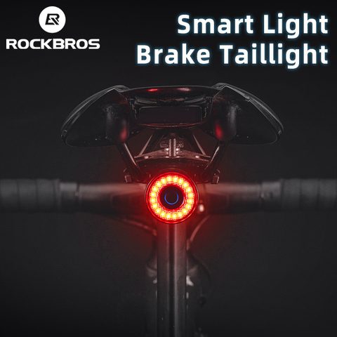 ROCKBROS Bike Tail Light MTB Road Bike Night Cycling Rear Light Smart Brake Sensor Warning Light Waterproof Bicycle Accessories ► Photo 1/6