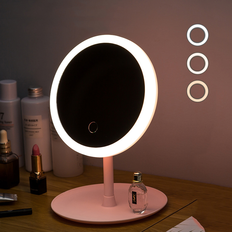 Led Light Makeup Mirror, Makeup Vanity Desk With Mirror And Lights