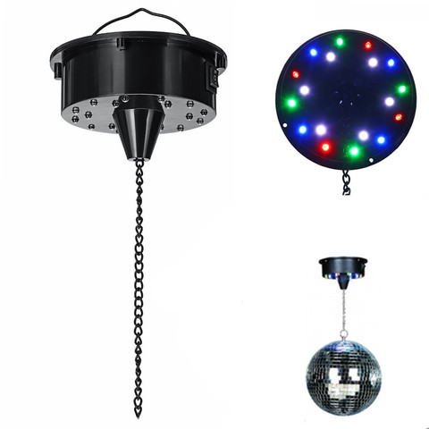 18 LED Lights Glass Rotating Mirror Disco Ball Motor Sound Control Mirror Reflection for Disco DJ Party Stage Light  Dropship ► Photo 1/5