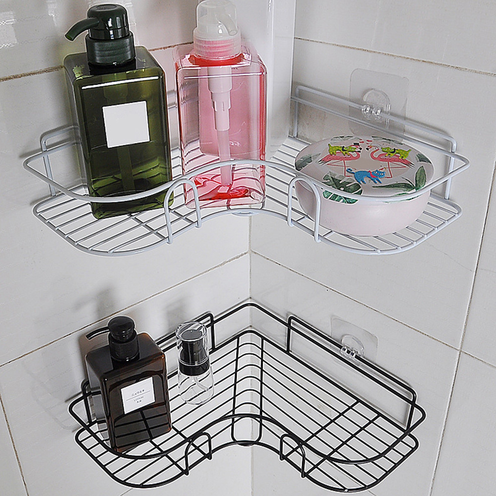 Kitchen Bathroom Basket Wall Seamless Storage Hanging Holder Organizer No Punch 