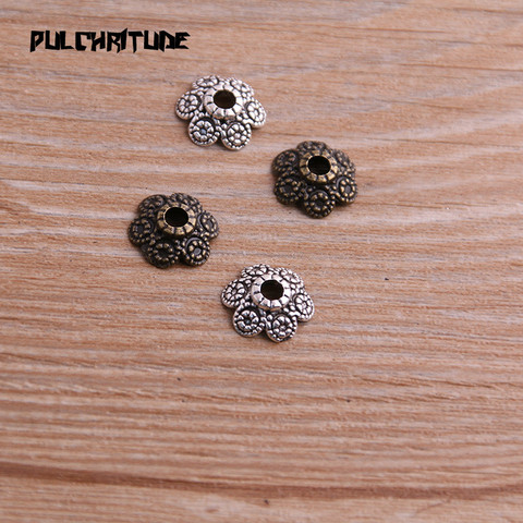  60pcs 4*11*11mm Two Color Bead Caps Charm Hollow Small Flower Pendants Jewelry Accessories DIY Receptacle Charms ► Photo 1/5