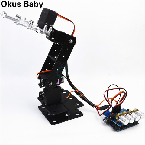 Newest SNAM5300 4dof Assembled Aluminum Alloy Four Free Robotic Arm DIY Robot Arduino Kit ► Photo 1/6