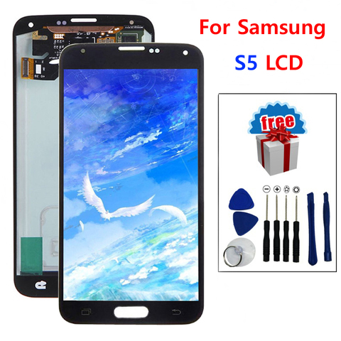 High Quality AMOLED Repair Parts for Samsung GALAXY S5 G900 G900F LCD Display Touch Screen Digitizer Assembly+Tools+Tape ► Photo 1/5