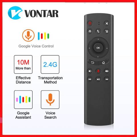 G20 Google Voice Remote Control 2.4G Wireless Air Mouse G20S Microphone 6-axis Gyroscope remote for Android TV BOX TX6S H96 MAX ► Photo 1/6