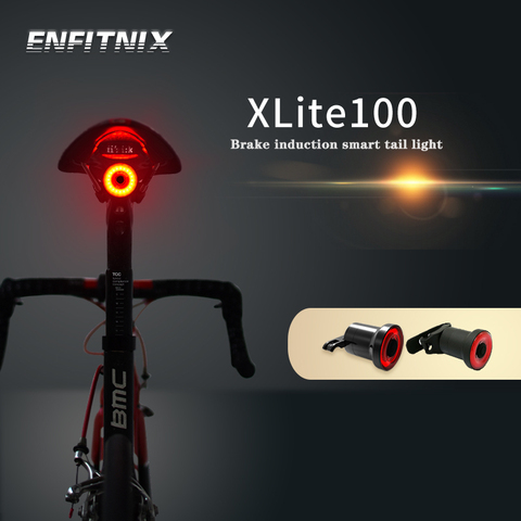Enfitnix XLITE100 Bicycle Light Bike Rear Light Auto Start/Stop Brake Sensing IPx6 Waterproof LED Chargable Bicycle Taillights ► Photo 1/6