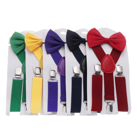 Suspenders For Children Boys Girls With Bow Tie Adjustable Elastic Straps Accessories For Wedding Ties For Babies Handsome ► Photo 1/6