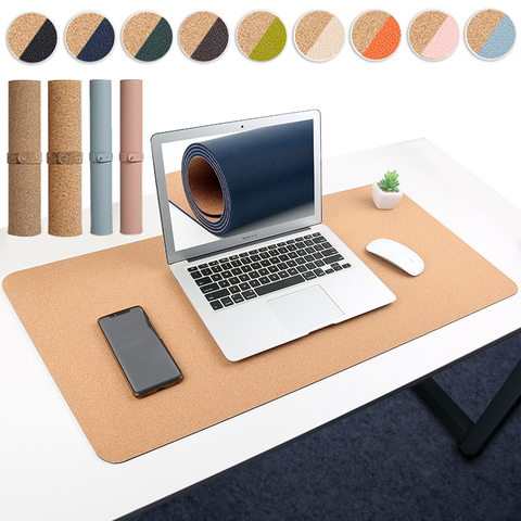 Portable Natural Cork+PU Desk Mat Double-sided Home Office Large Mouse pad Resting Surface Protective dining Desktop Writing Mat ► Photo 1/6