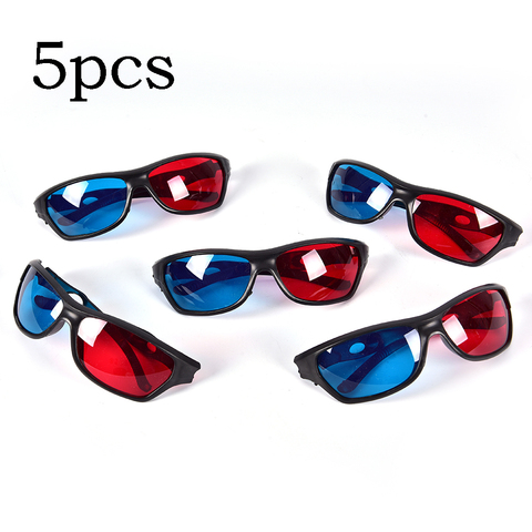 5pcs Black Frame Universal 3D Plastic Glasses/Oculos/Red Blue Cyan 3D Glass Anaglyph 3D Movie Game DVD Vision/cinema ► Photo 1/6