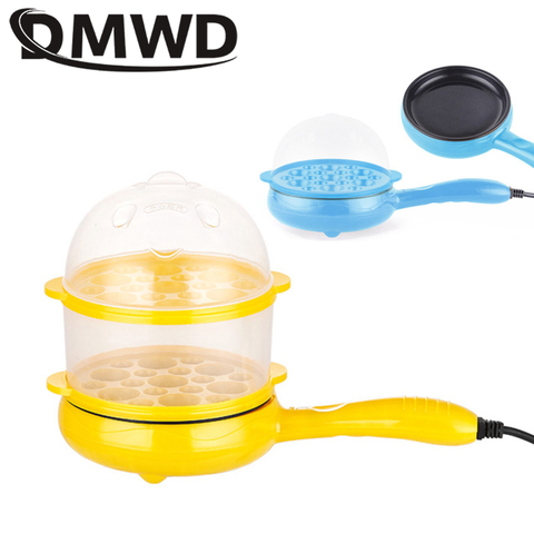 DMWD Multifunction Mini Egg Omelette Pancake Electric Non-Stick Fried Steak Frying Pan Boiled Eggs Boiler Cooker Food Steamer EU ► Photo 1/5