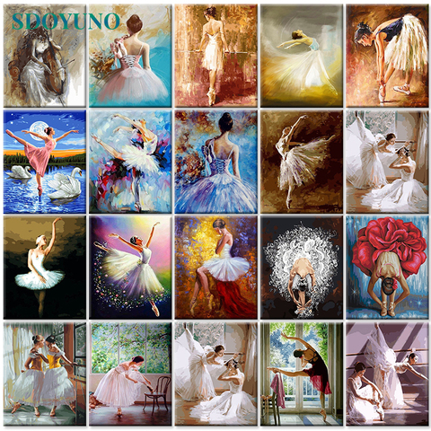 SDOYUNO 60x75cm DIY Oil Painting By Numbers On Canvas Dancer Frameless Paint By Numbers Figure Digital Painting Home Decor ► Photo 1/6