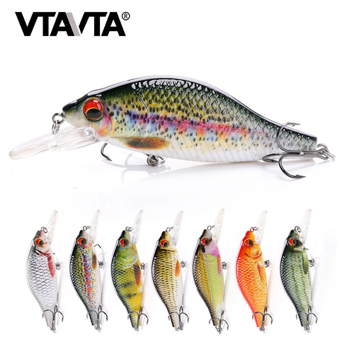 VTAVTA 7cm/9cm Lifelike Minnow Wobblers Floating Crankbait Blakc Minnow Fishing Lure Pike Wobbler Hard Bait for Fishing Jerkbait ► Photo 1/6