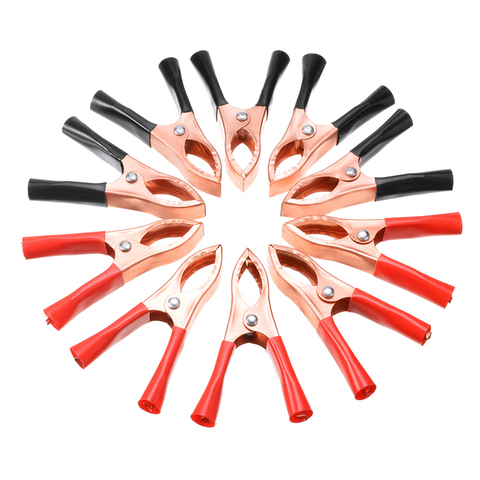 10pcs 30A Red+Black Car Battery Clip Polishing Electroplating Copper Cables Alligator Clip for Charger Clamp Voltage Tester Tool ► Photo 1/6