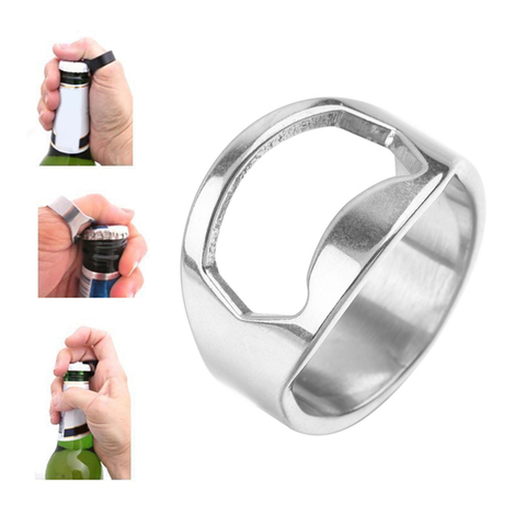 Portable Ring Bottle Opener Stainless Steel Beer Bottle Opener Colorful Finger Bottle Opener for Party Family Gift Supplies ► Photo 1/6