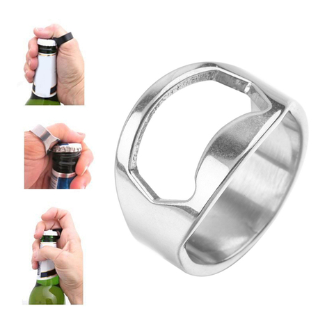 Portable Ring Bottle Opener Stainless Steel Beer Bottle Opener Colorful Finger Bottle Opener for Party Family Gift Supplies ► Photo 1/6