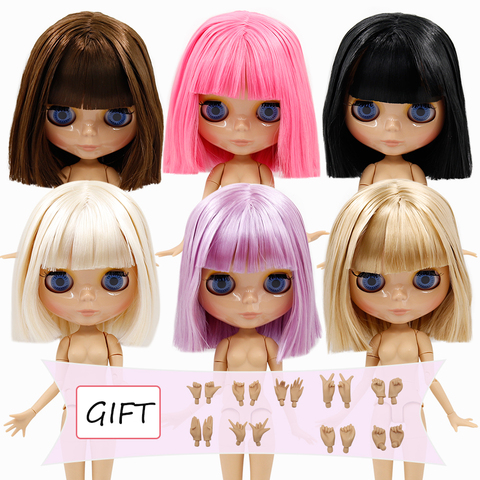 DBS BJD Blyth doll joint body short oil hair and Tan skin glossy faceblack matte face special price icy Licca toy girl gift 1/6 ► Photo 1/5