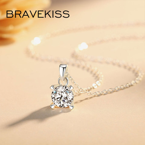 BRAVEKISS Luxury Pendant Necklace For Women Link Friends Gifts Chain Round Necklaces Cubic Zircon Jewellery accessories BUN0309 ► Photo 1/6