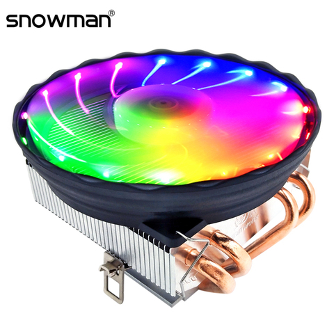 SNOWMAN 4 Heat Pipes CPU Cooler RGB 120mm PWM 4 Pin PC Radiator quiet for Intel LGA 2011 1150 1151 1155 AMD AM3 CPU Cooling Fan ► Photo 1/6