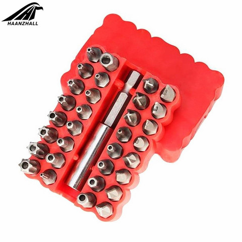 33pcs Security Bit Set with Magnetic Extension Bit Holder Tamper Star Screwdriver Bits Set ► Photo 1/4