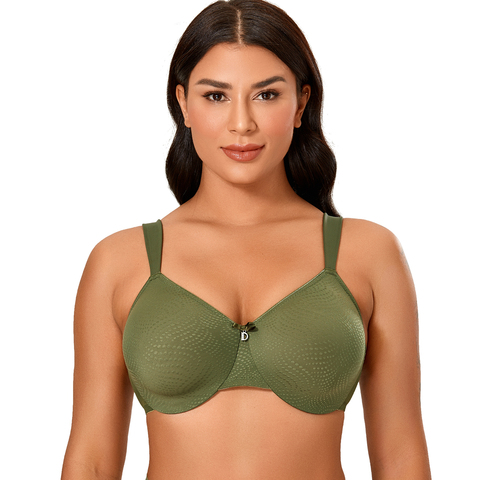 DELIMIRA Women's Minimizer Bras Full Coverage Sheer Plus Size