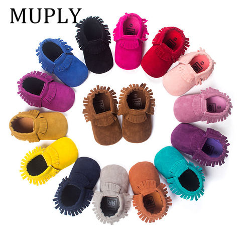 PU Suede Leather Newborn Baby Boy Girl Baby Moccasins Soft Moccs Shoes Bebe Fringe Soft Soled Non-slip Footwear Crib Shoes ► Photo 1/6