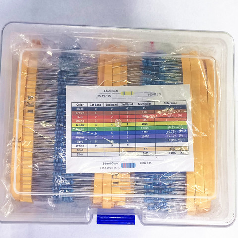 2600pcs/lot 130 Values 1/4W 0.25W 1% Metal Film Resistors Assorted Pack Kit Set Lot Resistors Assortment Kits Fixed resistor ► Photo 1/1