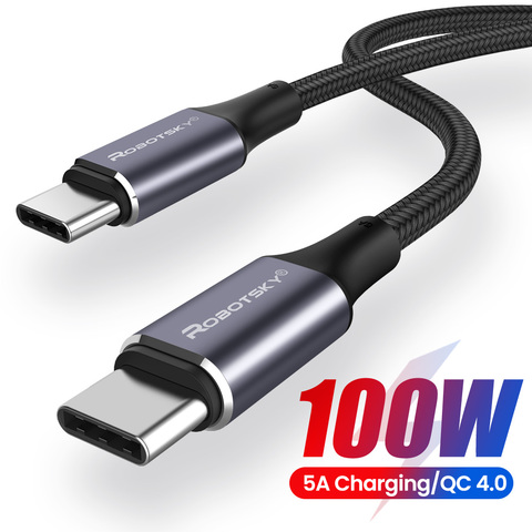 PD 100W USB C to USB Type C Cable For Xiaomi Redmi Note 8 Pro Quick Charge 4.0 Fast Charging For MacBook Pro Data Cable Cord ► Photo 1/6