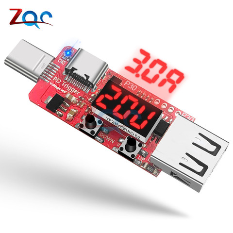 PD 3.0 2.0 QC Quick Charger Trigger Digital Current Voltage Voltmeter Ammeter Mobile Power Supply Type C USB Tester Detector ► Photo 1/6