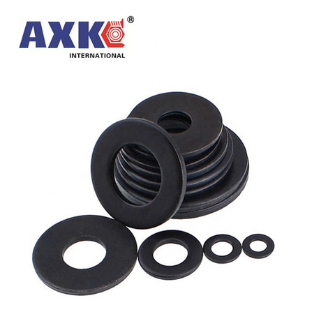 5/50pcs M2 M2.5 M3 M4 M5 M6 M8 M10 M12 M14 M16 M20 M22 M24 GB97 DIN125 Black Grade 8.8 Carbon Steel Flat Washer Plain Gasket Pad ► Photo 1/6