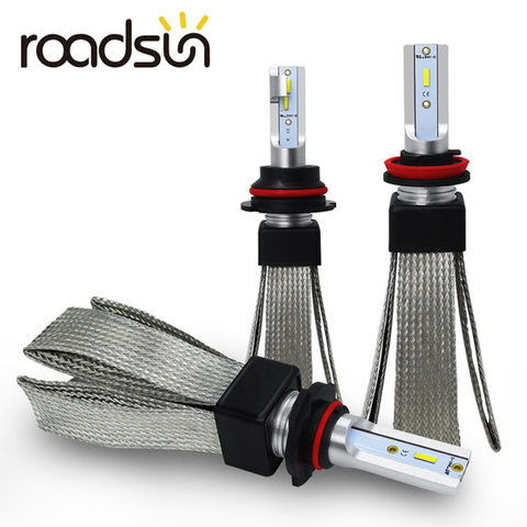 roadsun H4 H7 LED Car Lights H11 H1 H3 880 9005 9006 9007 H13 HB3 HB4 LED Headlight Bulb Auto Lamp CSP Chip Automotivo 12V 6000K ► Photo 1/6