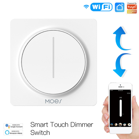 WiFi Smart Light Switch 100-240V Tuya European Standard Touch/rotary Dimmer Switch APP Remote Control To Work With Alexa ► Photo 1/6