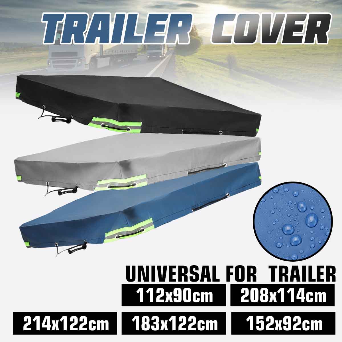 Universal Trailer Car Cover Foldable Waterproof Anti UV Sunscreen Snow Cover with Reflective Strip For 500kg 700kg Trailer ► Photo 1/6