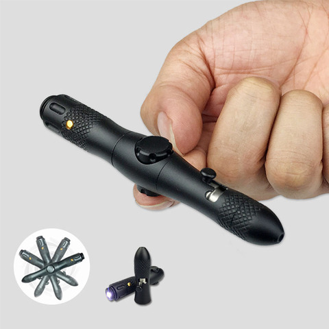 Multi-function Self Defense Tactical Pen Fidget Spinner Flashlight Emergency Glass Breaker Outdoor Survival EDC Tools Drop Ship ► Photo 1/5