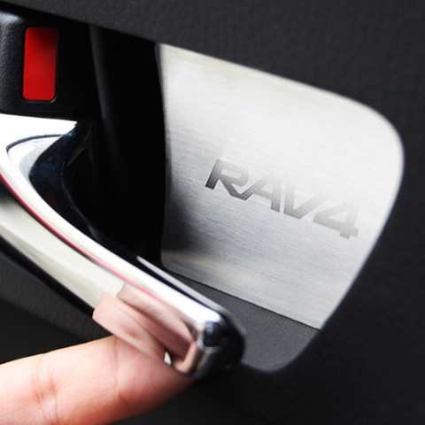 STAINLESS STEEL INTERIOR DOOR HANDLE TRIM MOLDING GARNISH FOR TOYOTA RAV4 2014-2022 ACCESSORIES CAR STYLING ► Photo 1/3